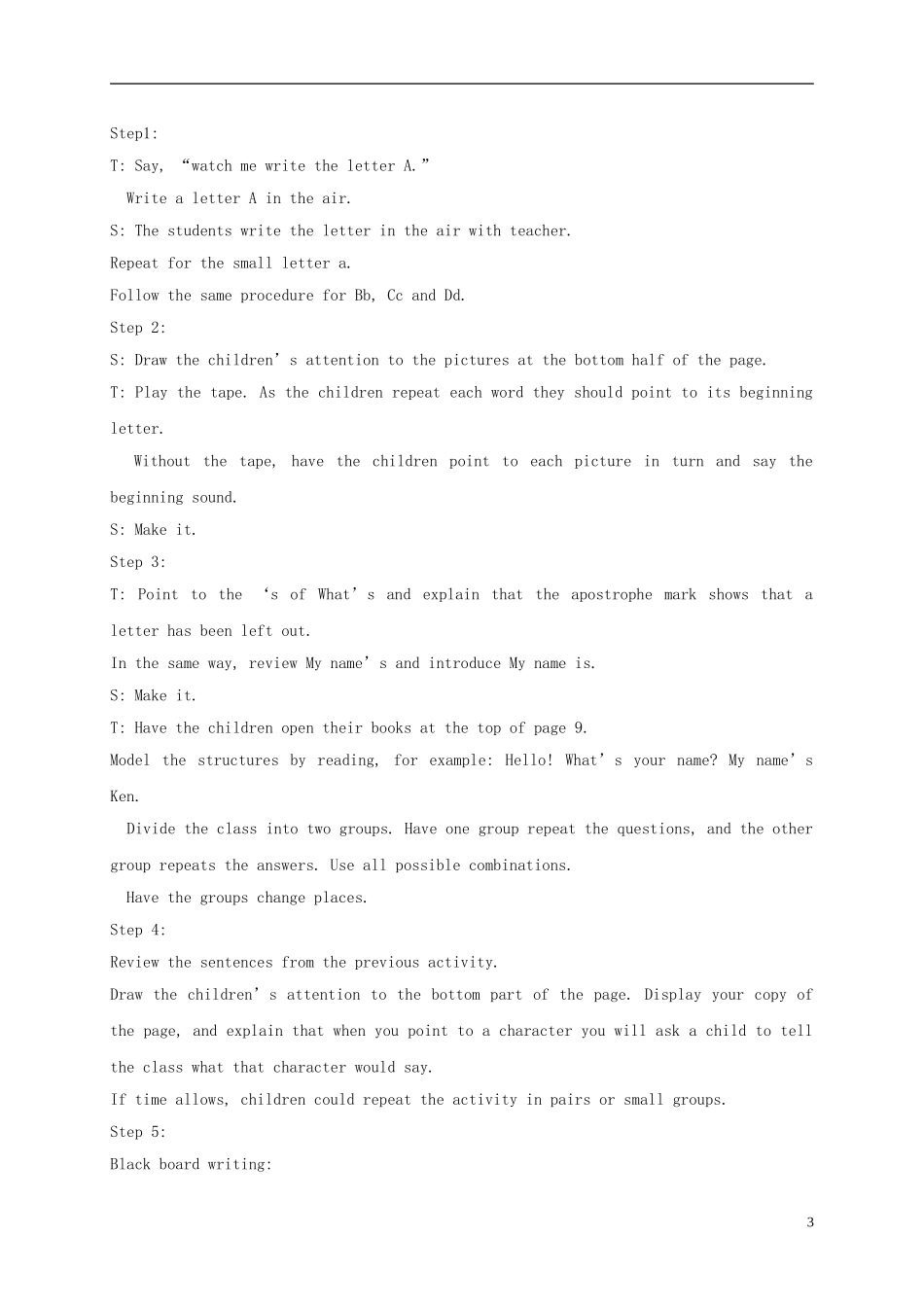 二年级英语上册 Unit1 Lesson3-4教案 北师大版_第3页