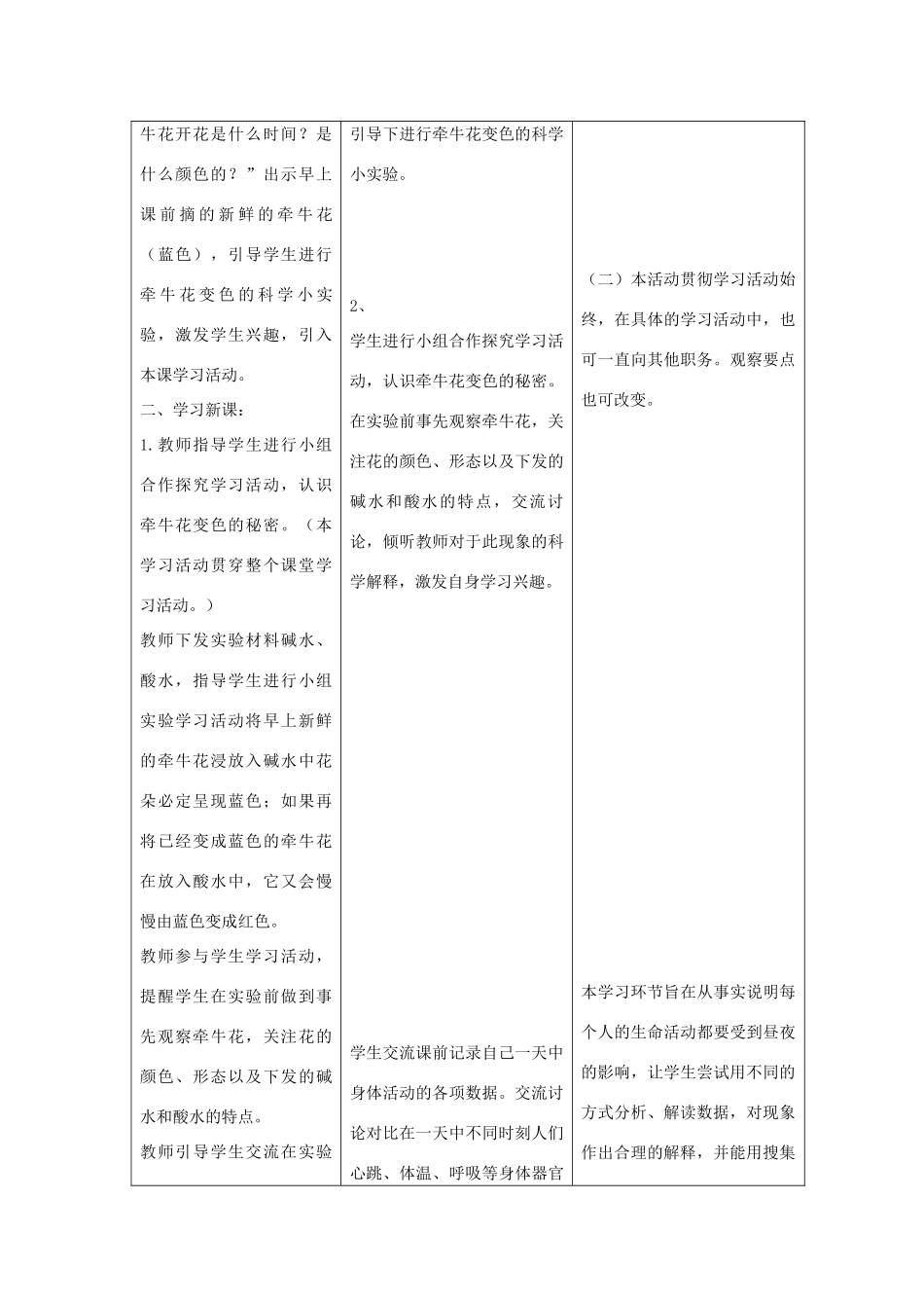 六年级科学上册 第四单元 太阳、地球和月亮 15昼夜与生物教案 青岛版六三制-青岛版小学六年级上册自然科学教案_第2页
