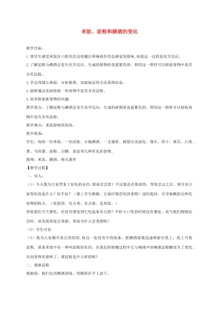 六年级科学下册 米饭、淀粉和碘酒的变化3教案 教科版