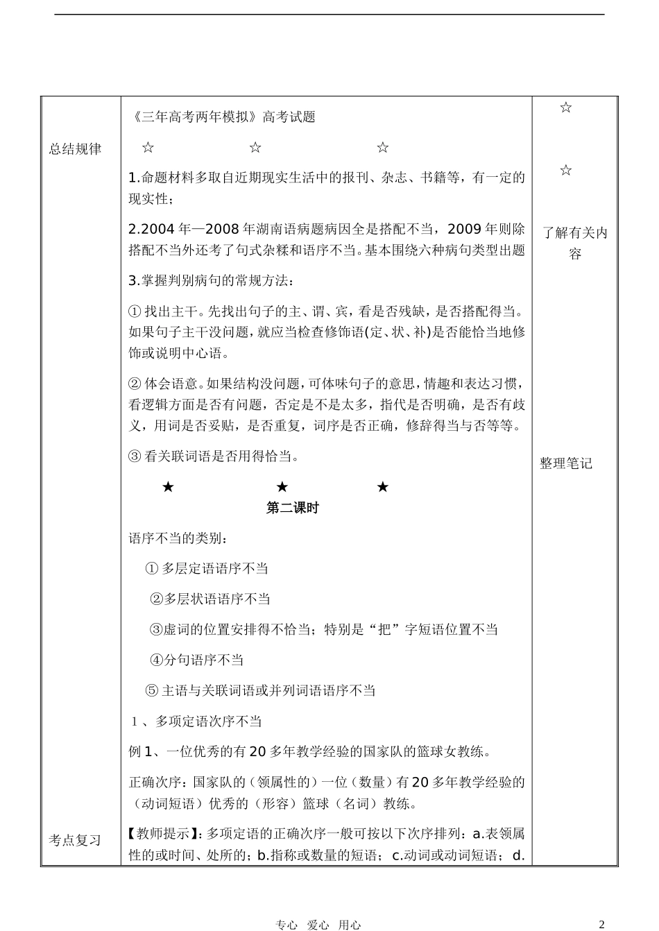 2011届高考语文专题复习辨析并修改病句教案_第2页