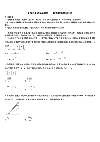 2022-2023学年华南师大附中物理高一第一学期期末质量检测试题含解析