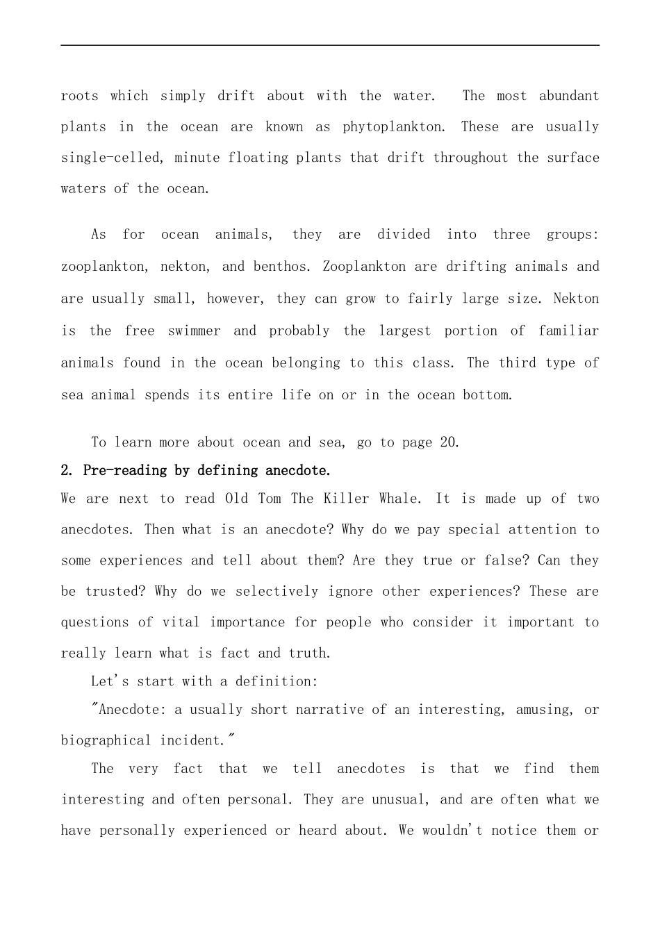 高中英语Unit 3 Under the sea--Period1人教版选修七_第3页