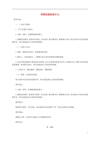 五年级语文上册 背袋里装的是什么 1教案 鄂教版