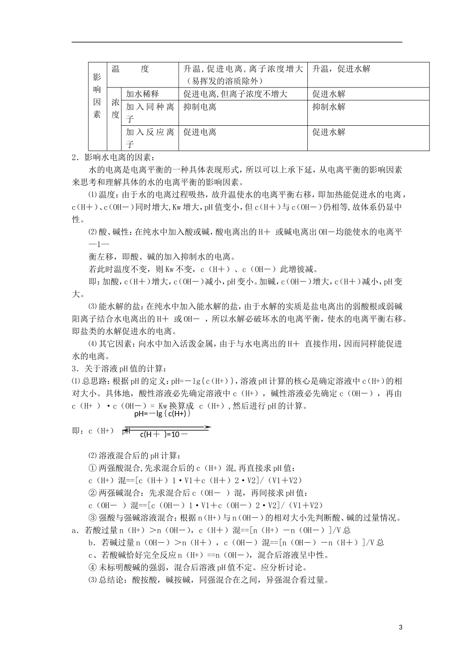 2012届高考化学 专题十一电离平衡 盐类水解精品教案_第3页