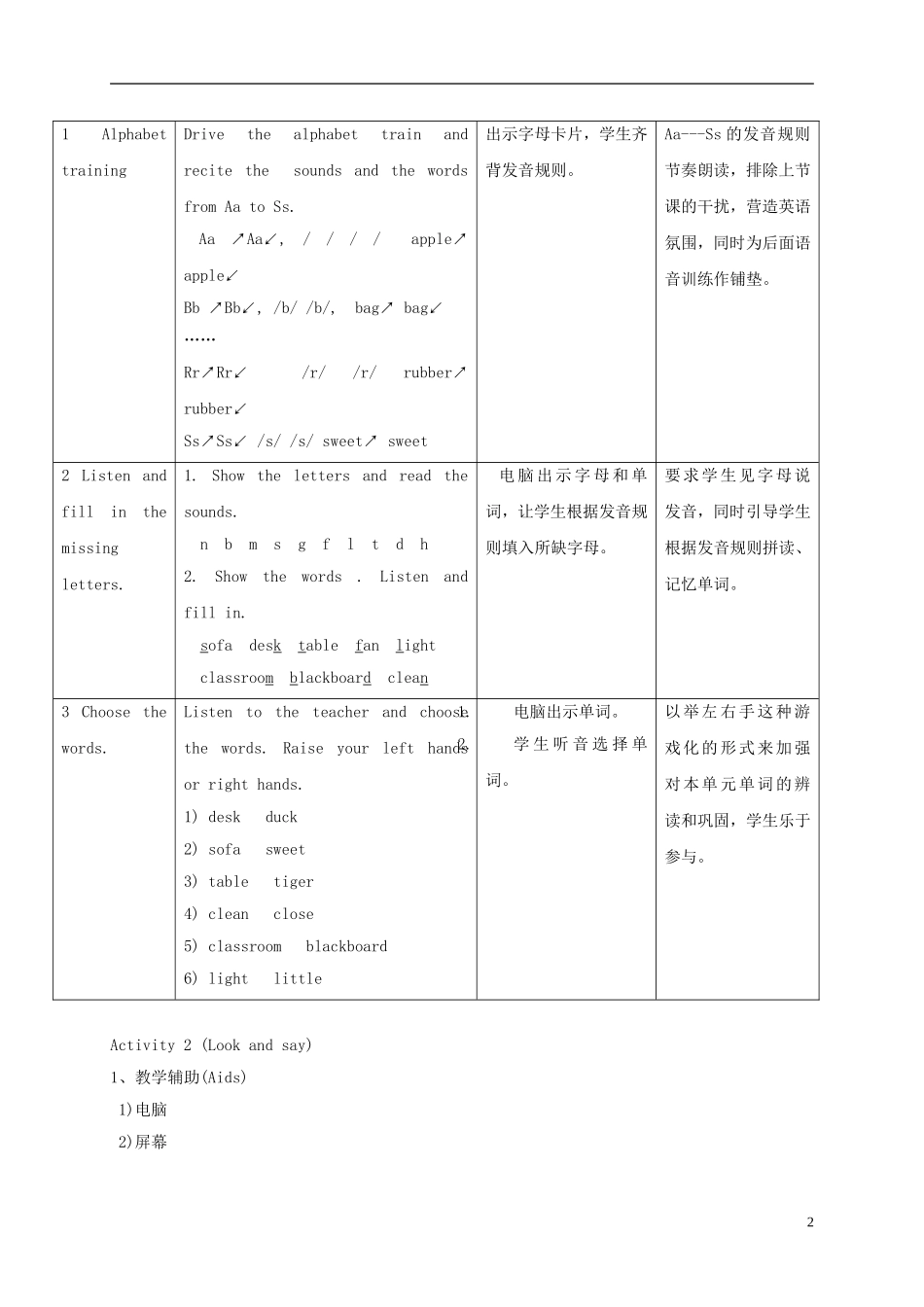 二年级英语下册 unit3 Lesson6教案 沪教牛津版_第2页