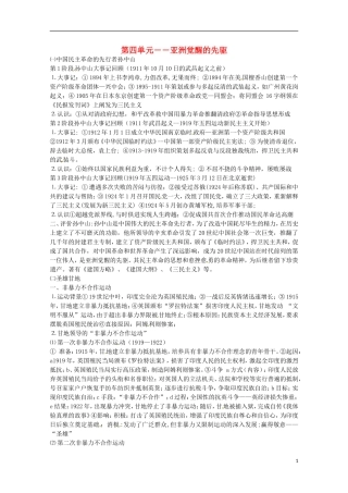 2014届高考历史 专题四 亚洲觉醒的先驱同步教学案 新人教版选修4