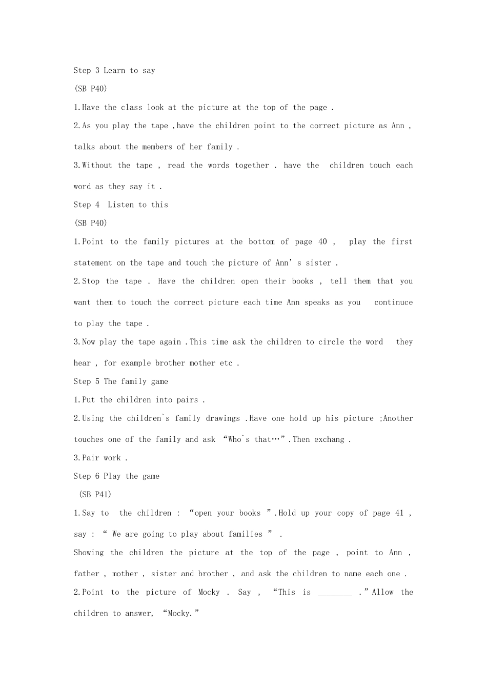 二年级英语上册 Unit4 Ann’s family The  second  period教学设计 北师大版-北师大版小学二年级上册英语教案_第2页