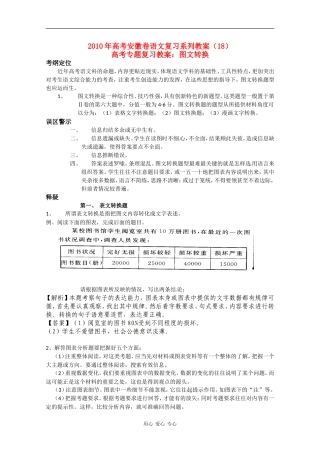 2010年高三语文高考复习系列教案（18）图文转换（安徽卷）