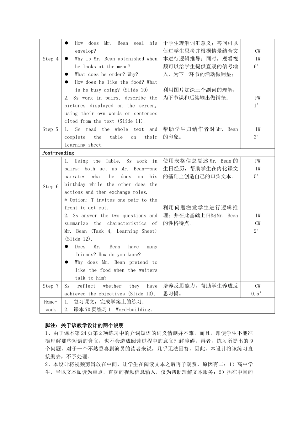 2012高中英语 Unit 17 Lesson 3 My Favorite Comedy精品教案 北师大版选修6_第3页