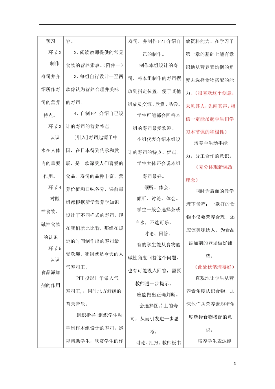 云南省2012-2013高中化学 2、1、1合理选择饮食教学设计 新人教必修2_第3页