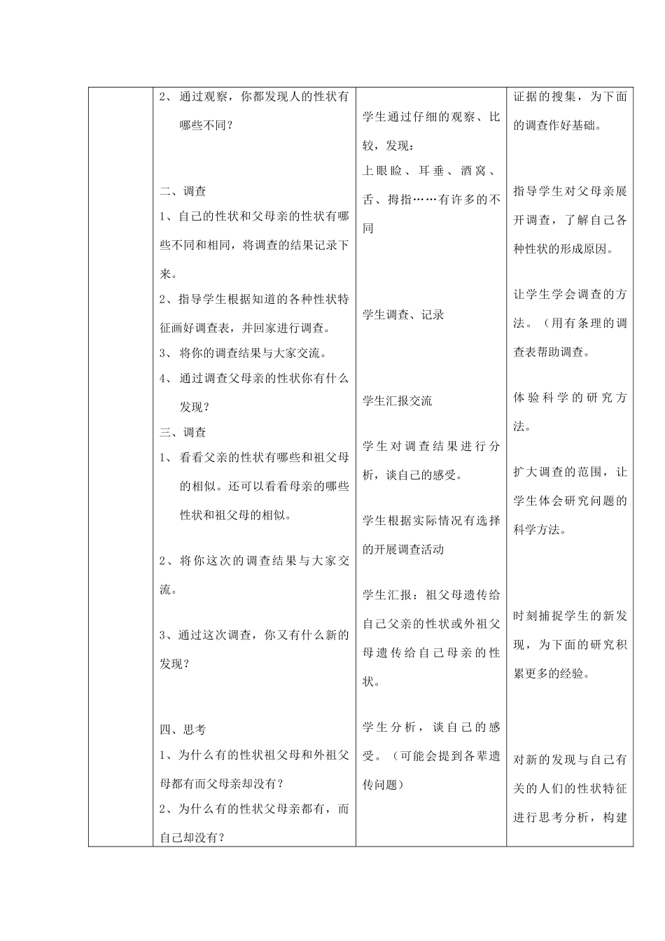六年级科学上册 第一单元《人体的秘密》1 人的性状教案 首师大版-首师大版小学六年级上册自然科学教案_第2页