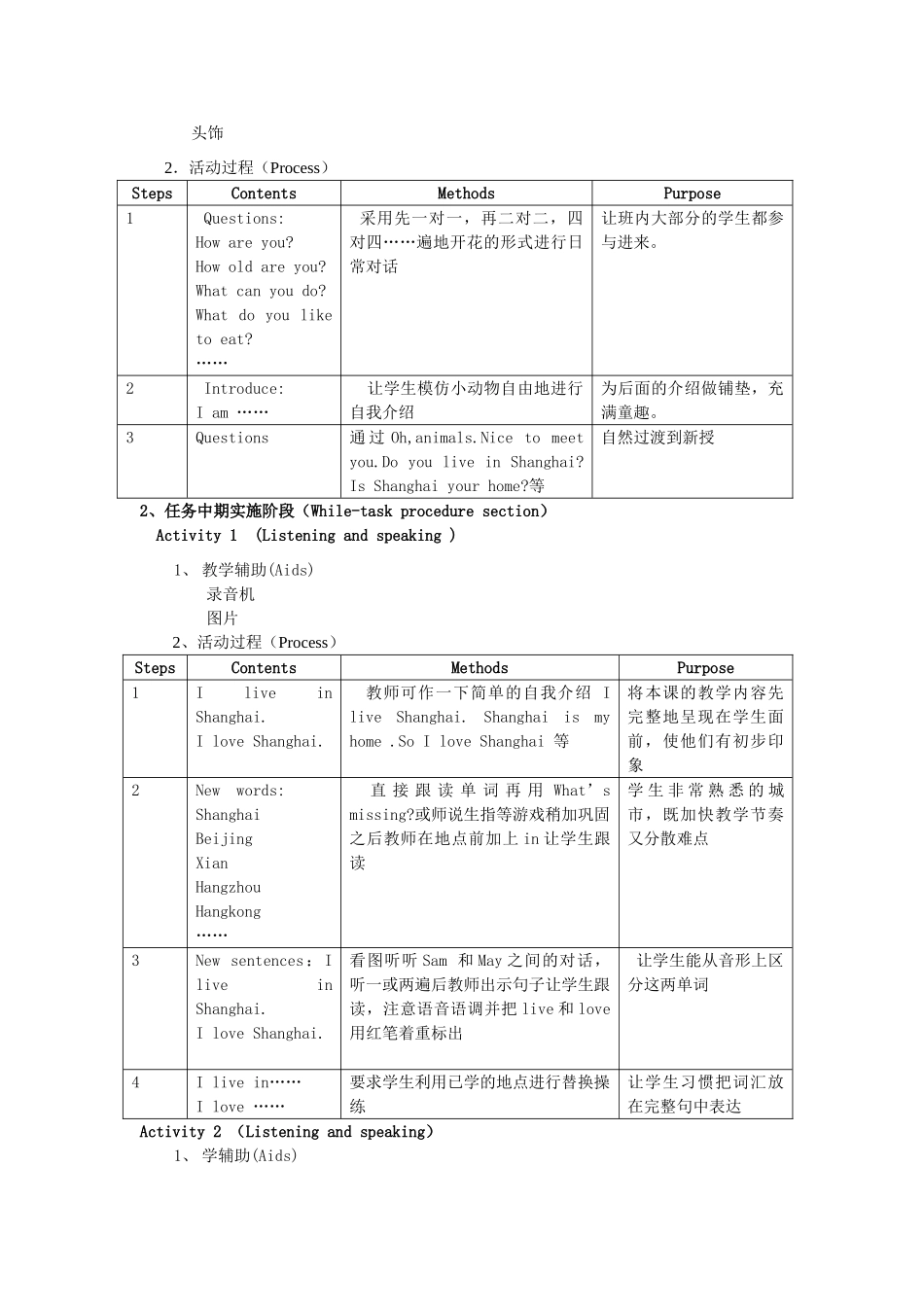 二年级英语上册 Unit 1 where I live教案（2） 沪教牛津版-沪教牛津版小学二年级上册英语教案_第2页