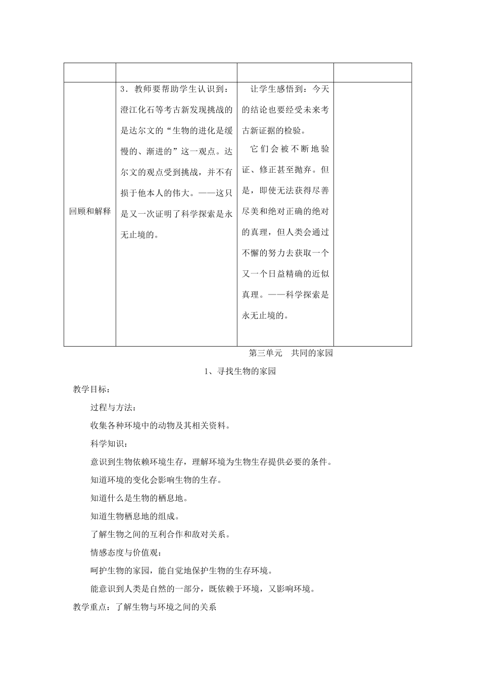 六年级科学下册 第三单元 进化 3 达尔文与他的“进化论”教案 苏教版-苏教版小学六年级下册自然科学教案_第3页