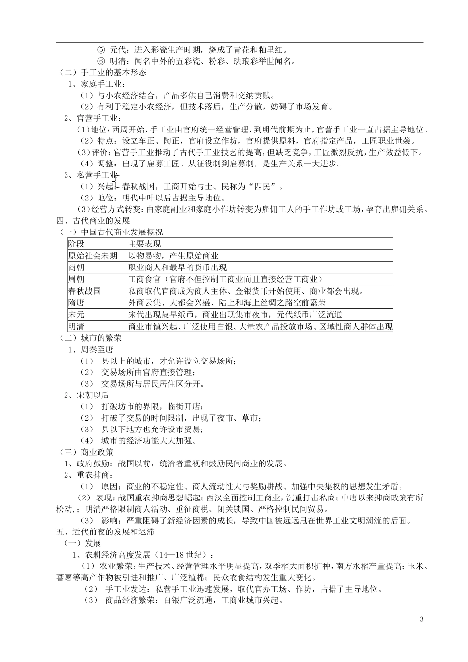 2014届高考历史一轮复习讲义 中国古代的农耕经济 岳麓版_第3页
