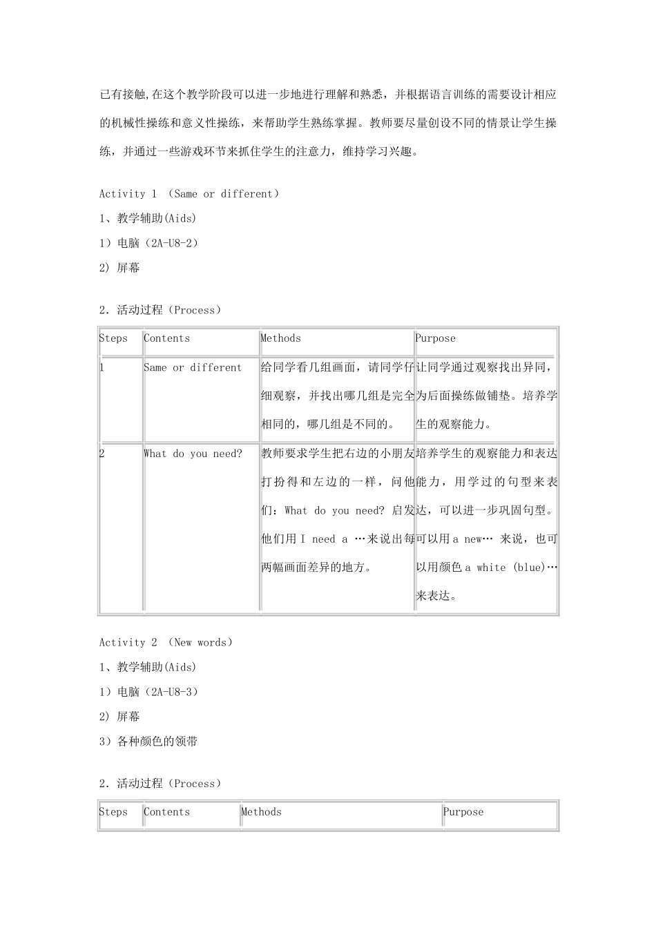 二年级英语上册 Unit 8 Clothes教案 沪教牛津版-沪教牛津版小学二年级上册英语教案_第3页