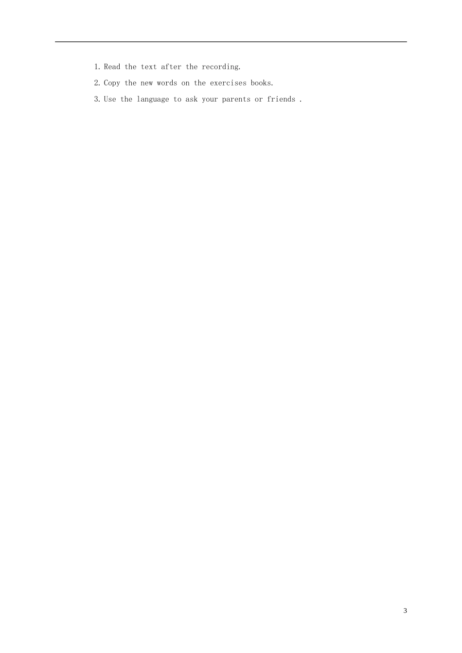 五年级英语上册 Module 1 Unit 1(3)教案 外研版_第3页