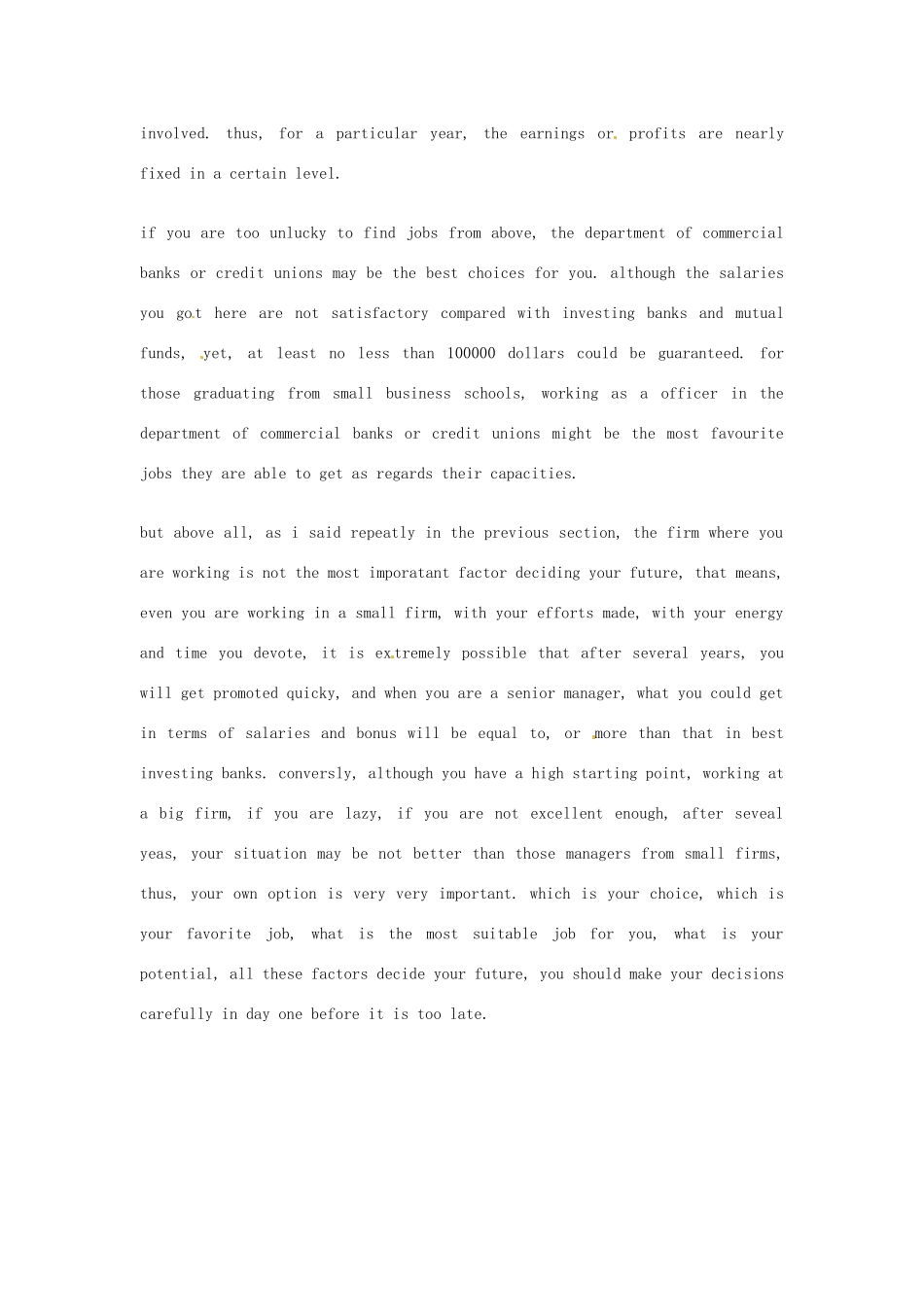 2014年秋高中英语 Module 2 A Job Worth Doing What is the most suitable job for a MBA student训练 外研版必修5_第3页