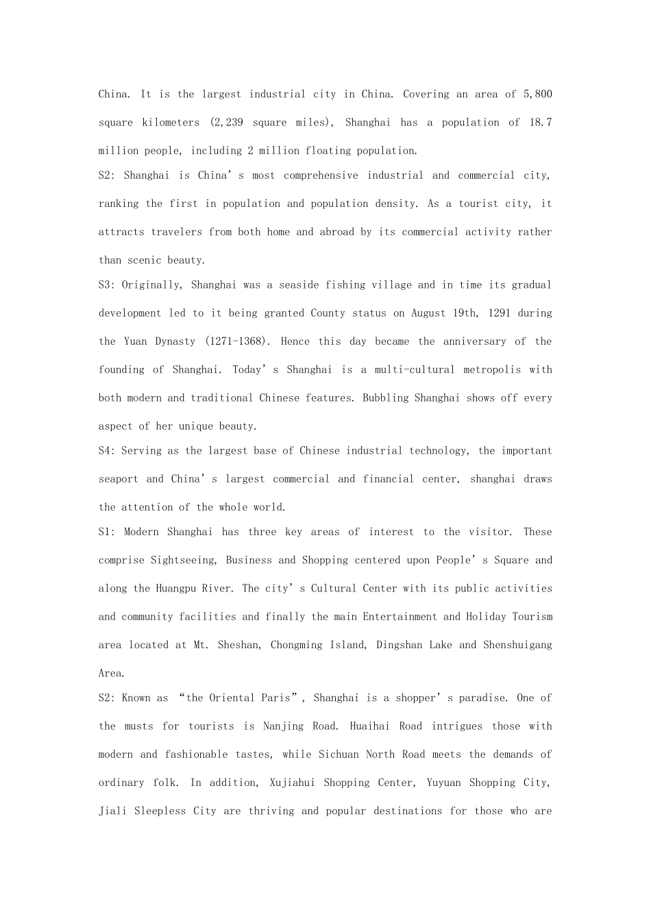 云南省陇川县第一中学高中英语《Unit 1 A land of diversity 》口语与写作教案 新人教版选修8_第3页