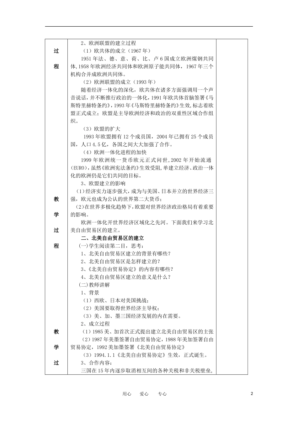 2012高中历史 8.2世界经济的区域集团化2教案 新人教版必修2_第2页