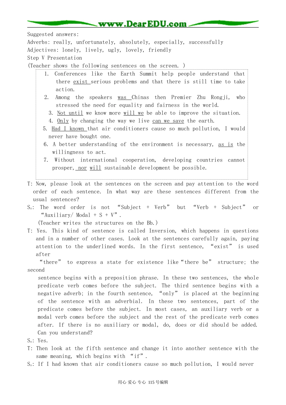 高中英语第二册上Unit 9 Saving the earth-The Third Period_第3页