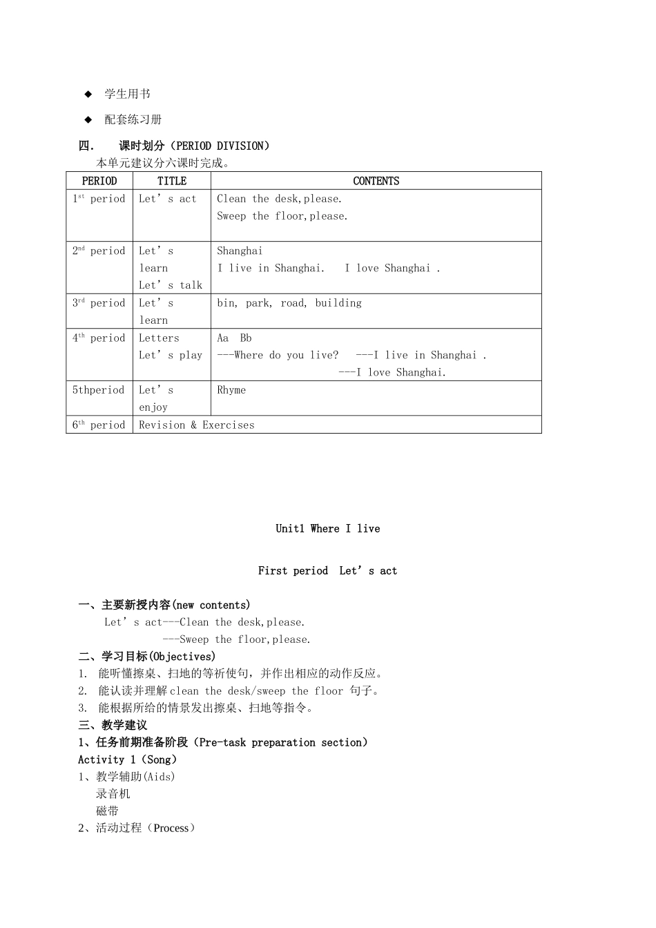 二年级英语上册 Unit1 Where I live（1）教案 沪教牛津版_第2页