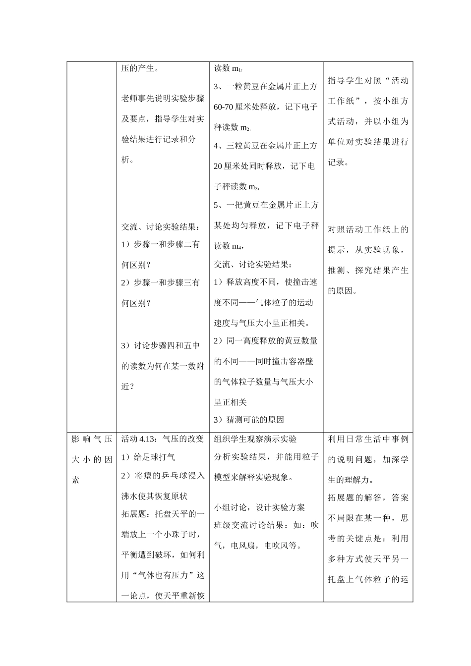 六年级科学上册 第4章 物质的粒子模型 4.3 气压 气体的压强教案设计 牛津上海版-牛津上海版小学六年级上册自然科学教案_第3页