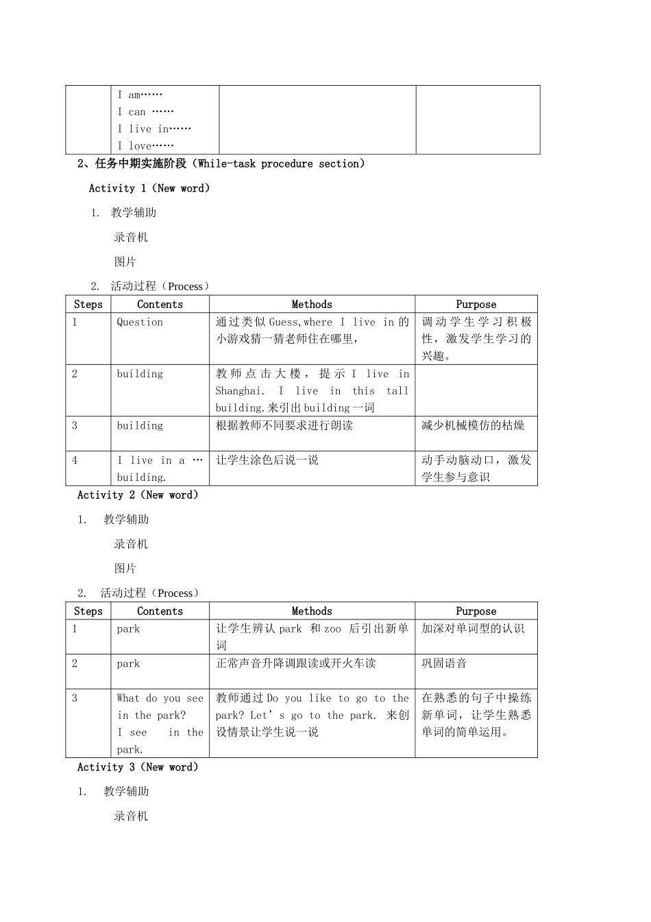 二年级英语上册 Unit1 Where I live（3）教案 沪教牛津版_第2页