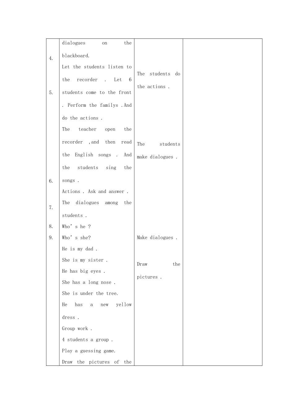 二年级英语上册 Unit 1 Family（lesson2）教案 人教新起点-人教新起点小学二年级上册英语教案_第2页