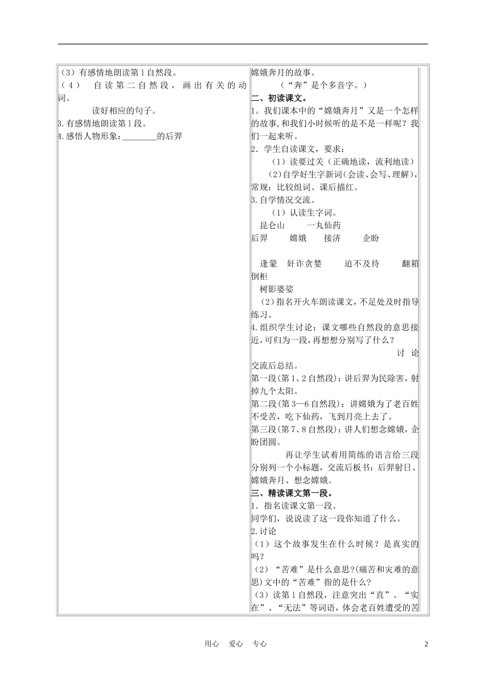五年级语文上册 嫦娥奔月 6教案 苏教版_第2页