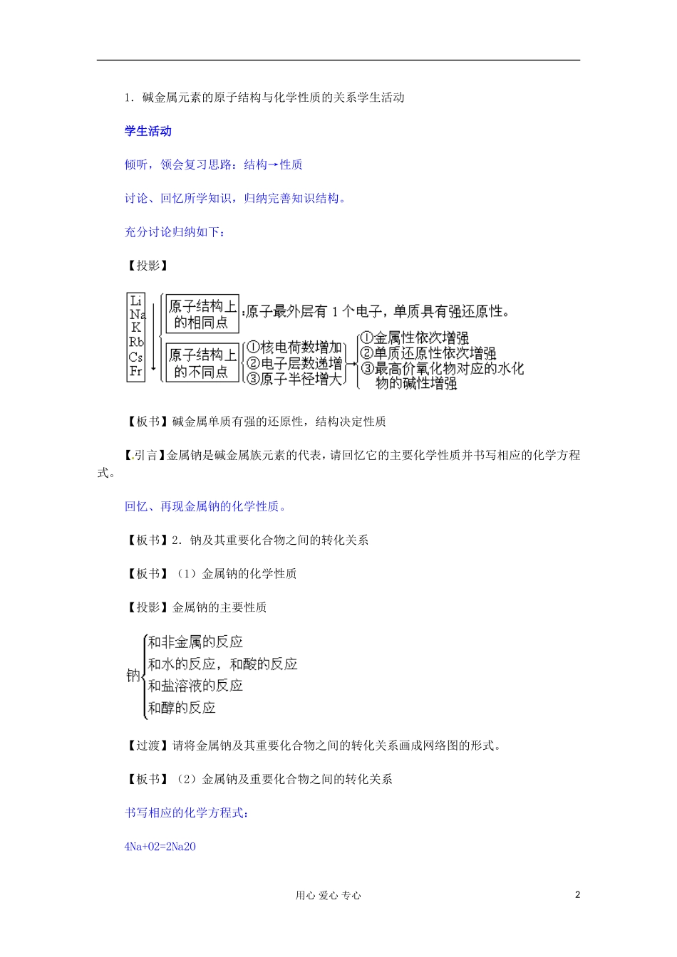 2012-2013学年高中化学 2.2《钠、镁及其化合物》教学设计 苏教版必修1_第2页