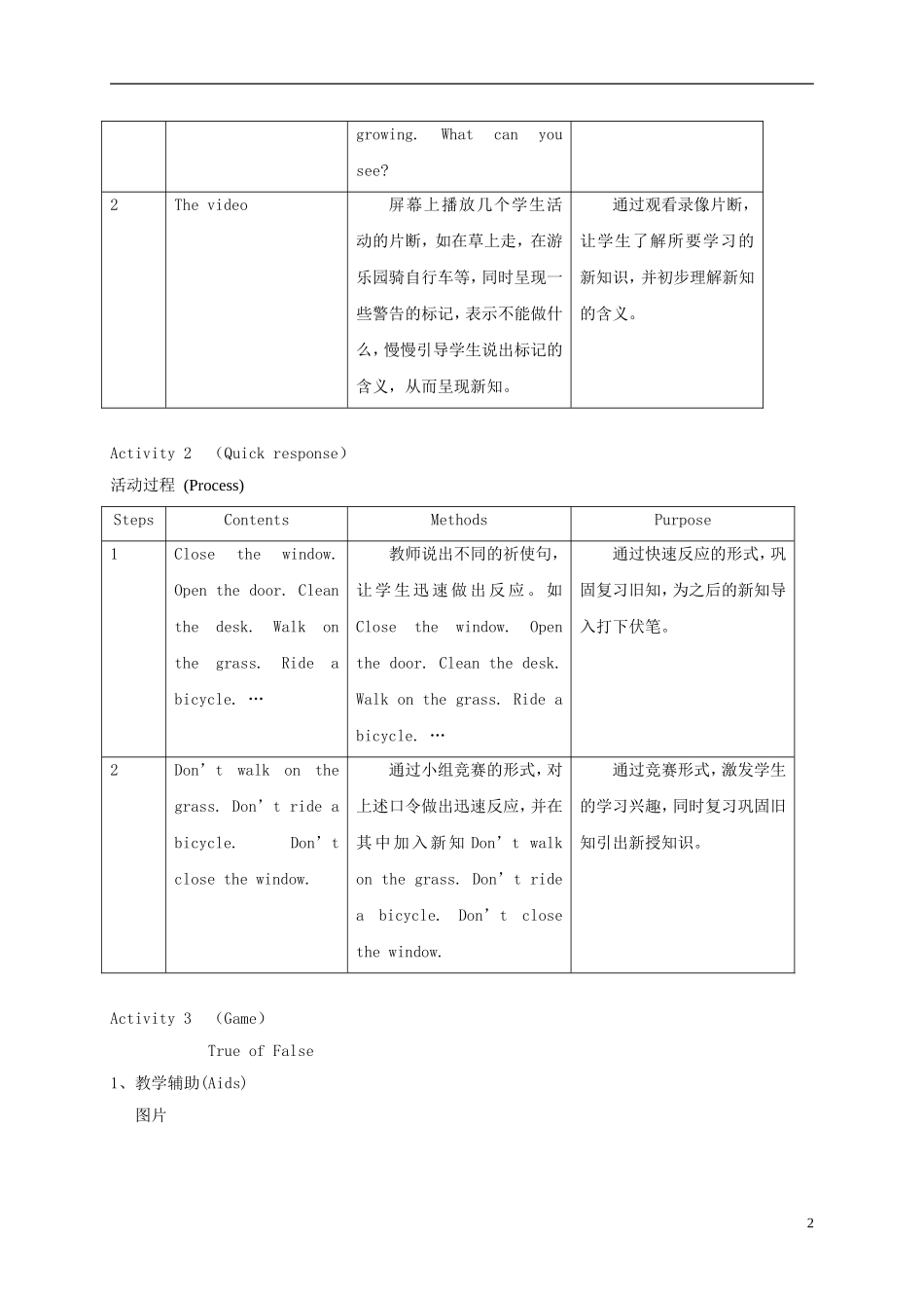 二年级英语下册 unit4 Lesson3教案 沪教牛津版_第2页