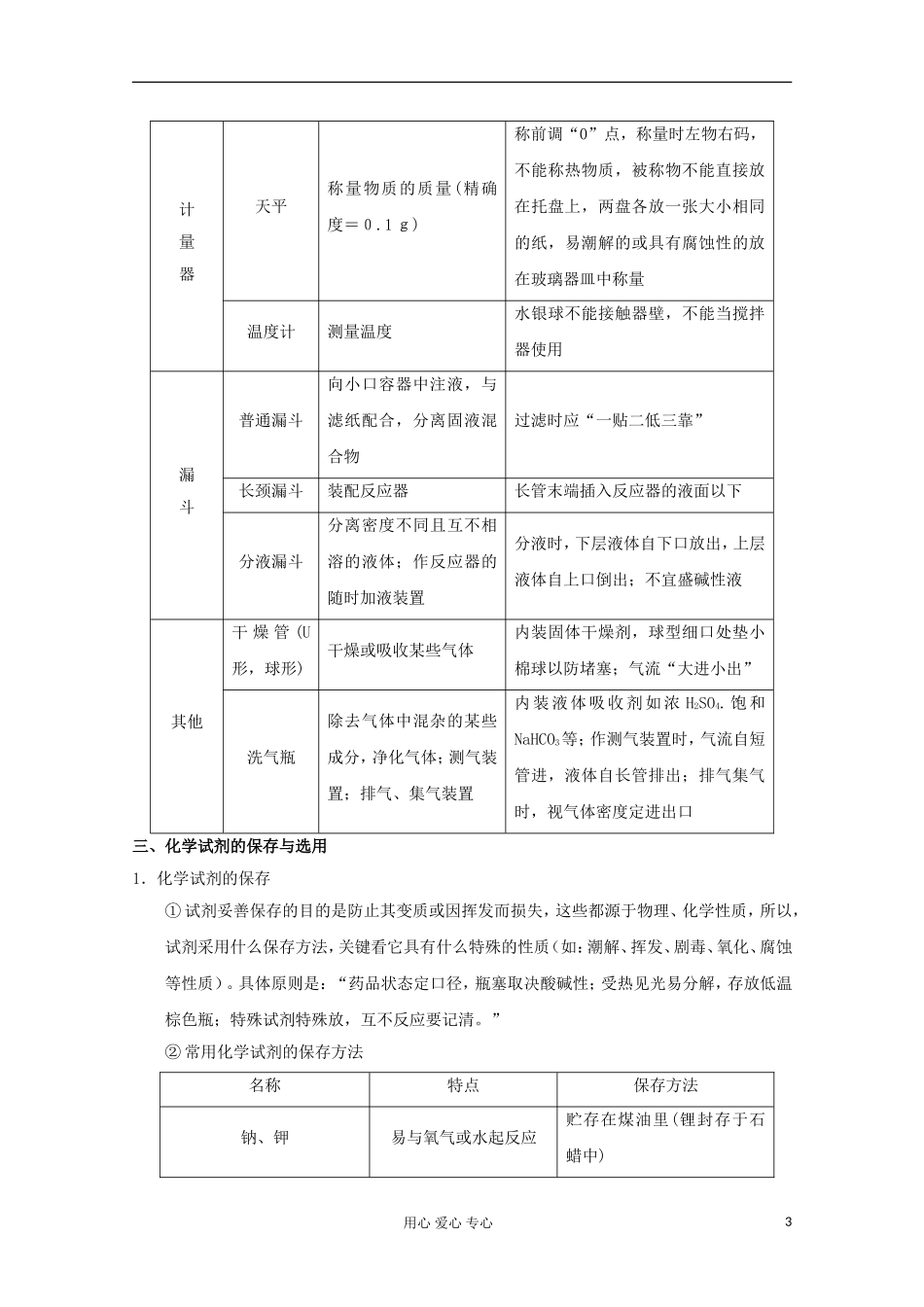 2013年高考化学主干核心知识一轮复习 专题十四 实验仪器与基本操作教案 新人教版_第3页