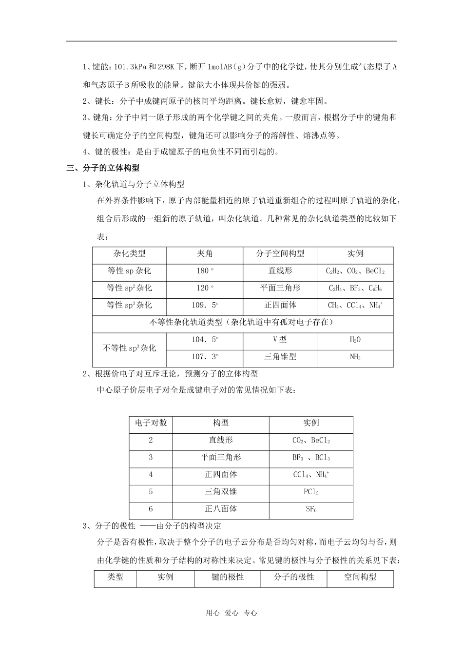 2010届高中化学高考二轮复习教案：第20讲 共价键与分子结构人教版_第2页