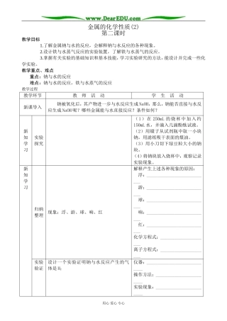 新人教版高中化学必修1金属的化学性质(2)