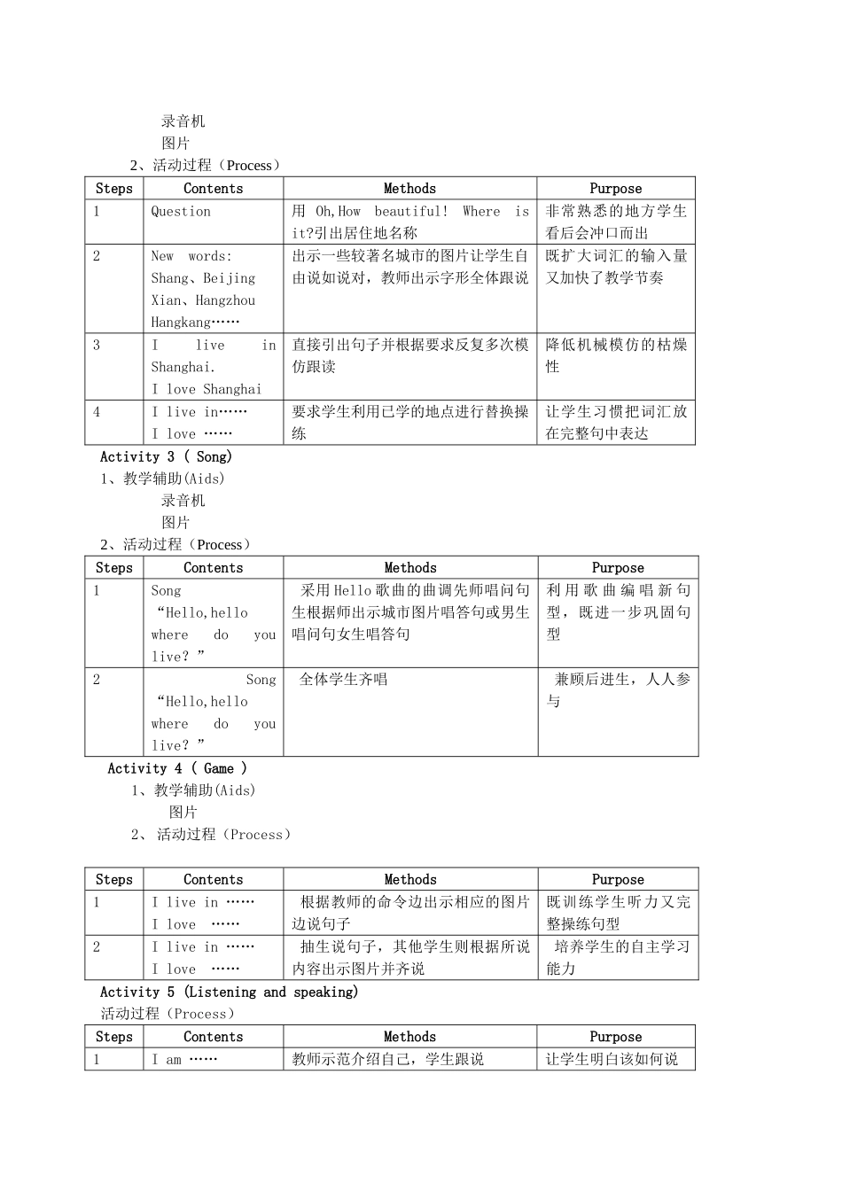 二年级英语上册 Unit1 Where I live（2）教案 沪教牛津版_第3页