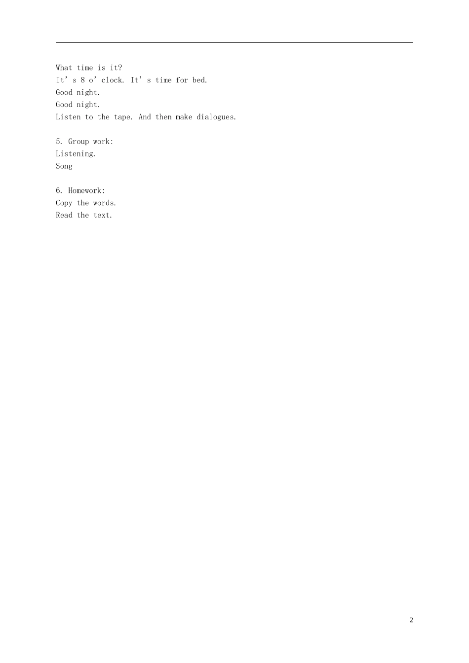 二年级英语下册 Unit 13 Lesson 78(1)教案 人教新起点_第2页