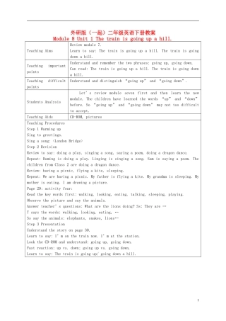 二年级英语下册 Module 8 Unit 1(3)教案 外研版（一起）
