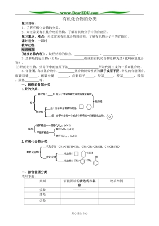 新人教版高中化学选修5有机化合物的分类1
