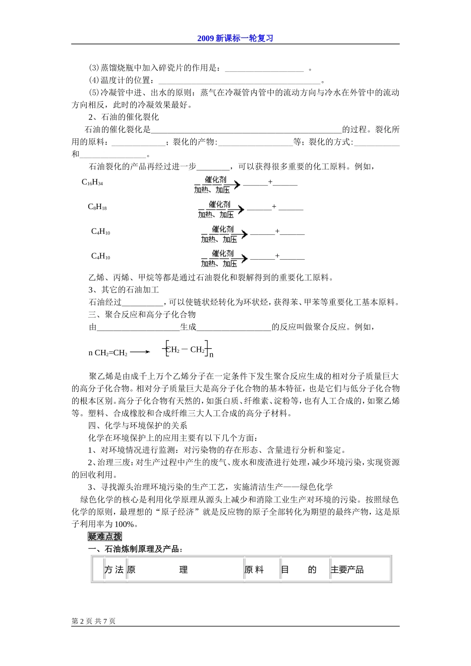 2009届高考一轮复习-必修2-化学与可持续发展-第二讲 化学与资源利用环境保护_第2页