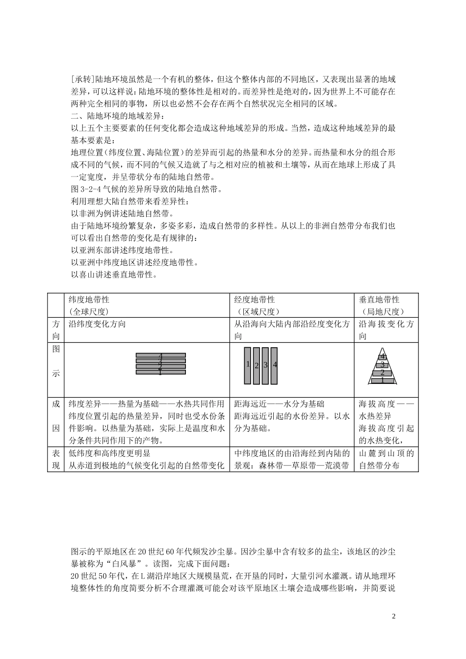 《地理环境的整体性和地域分异》教案（1）_第2页
