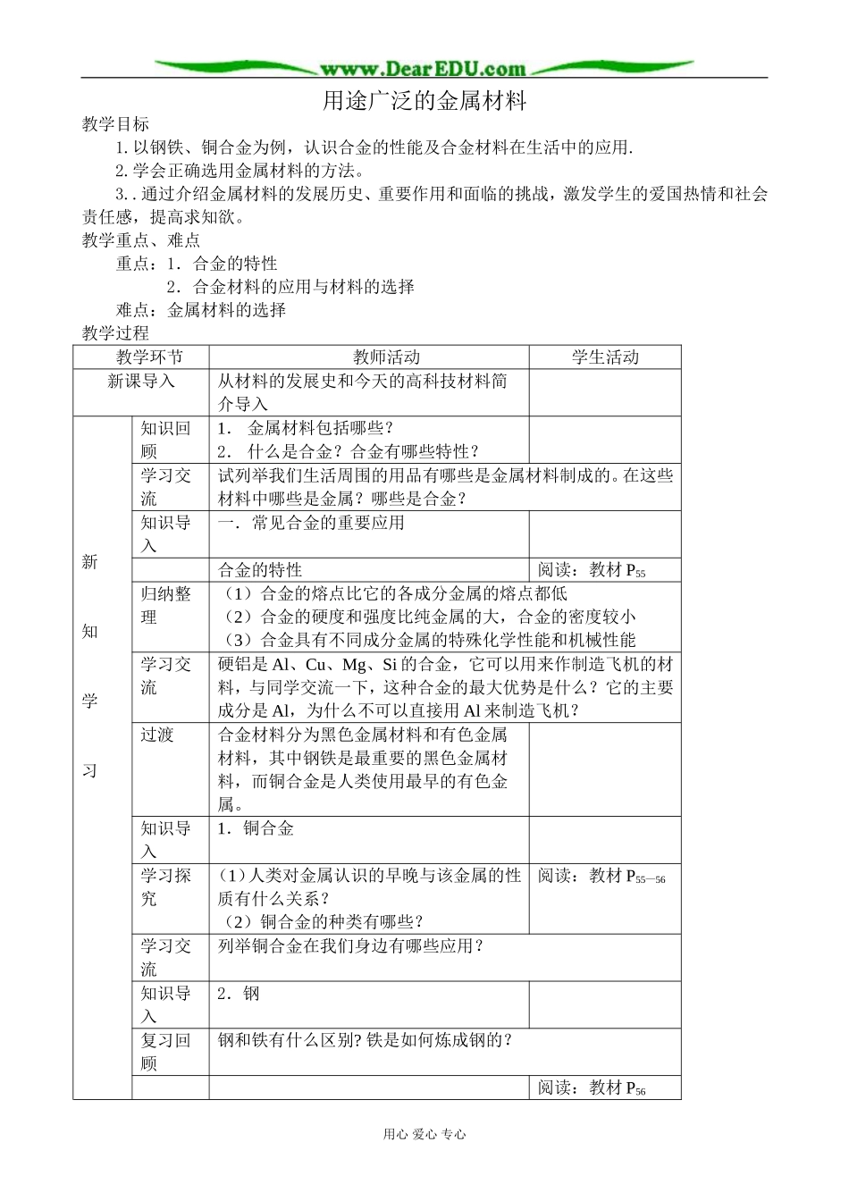 新人教版高中化学必修1用途广泛的金属材料3_第1页