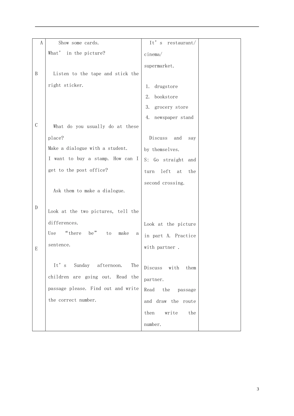 四年级英语下册 unit12 lesson68-70教案 人教新起点_第3页