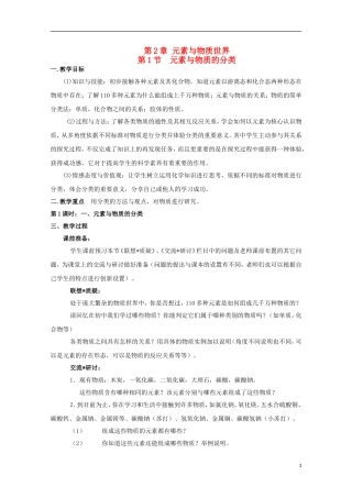 2013-2014学年高中化学 2.1 元素与物质的分类(1) 教案 鲁科版必修1