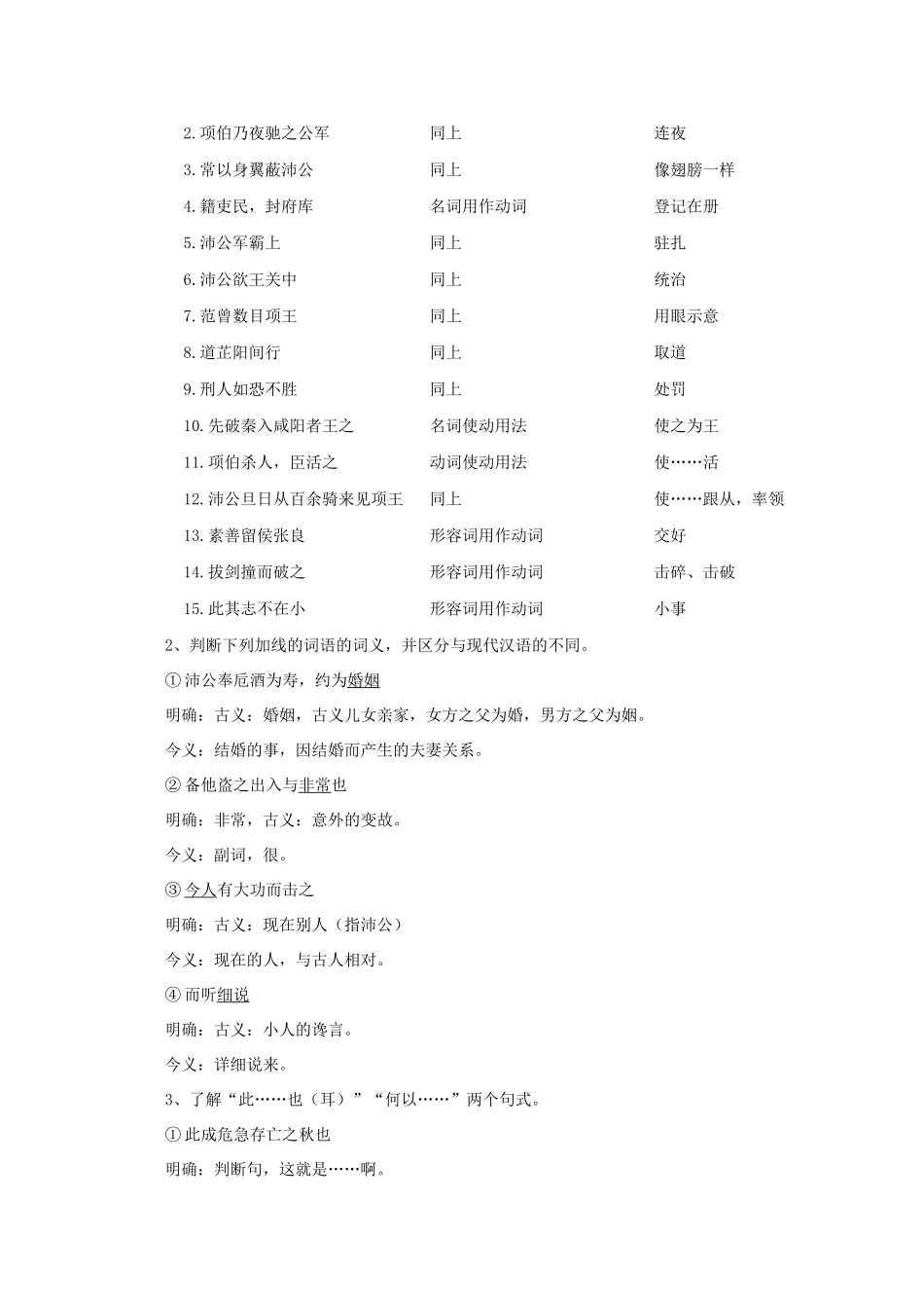 云南省师范大学五华区实验中学高中语文 鸿门宴3教案 新人教版必修1_第2页
