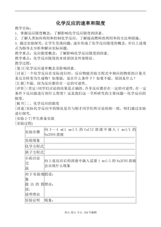 新人教必修2高中化学化学反应的速率和限度2