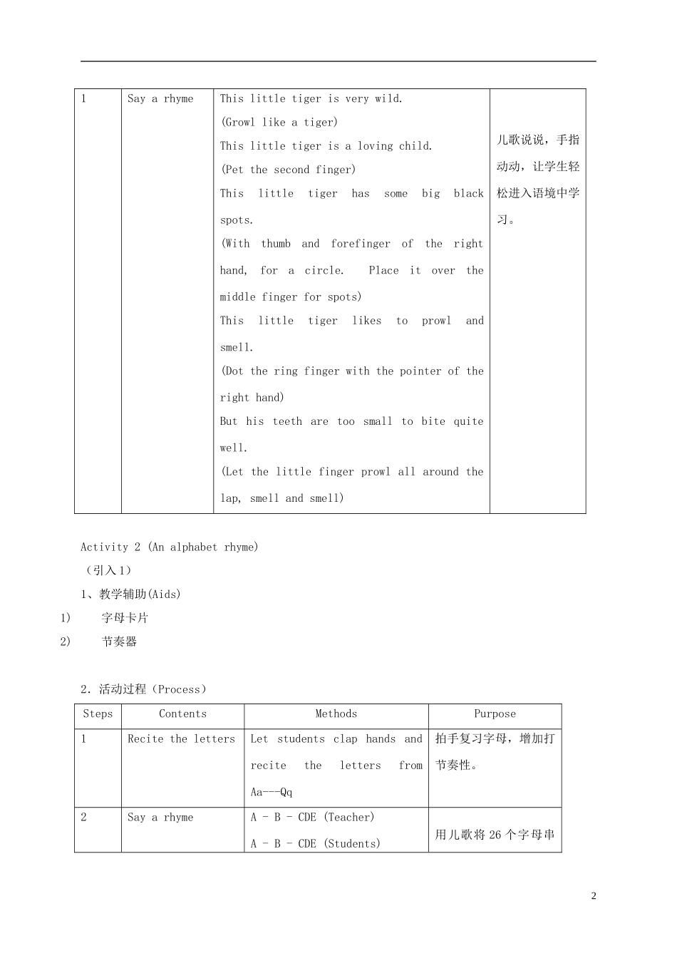 二年级英语下册 unit2 Lesson4教案 沪教牛津版_第2页