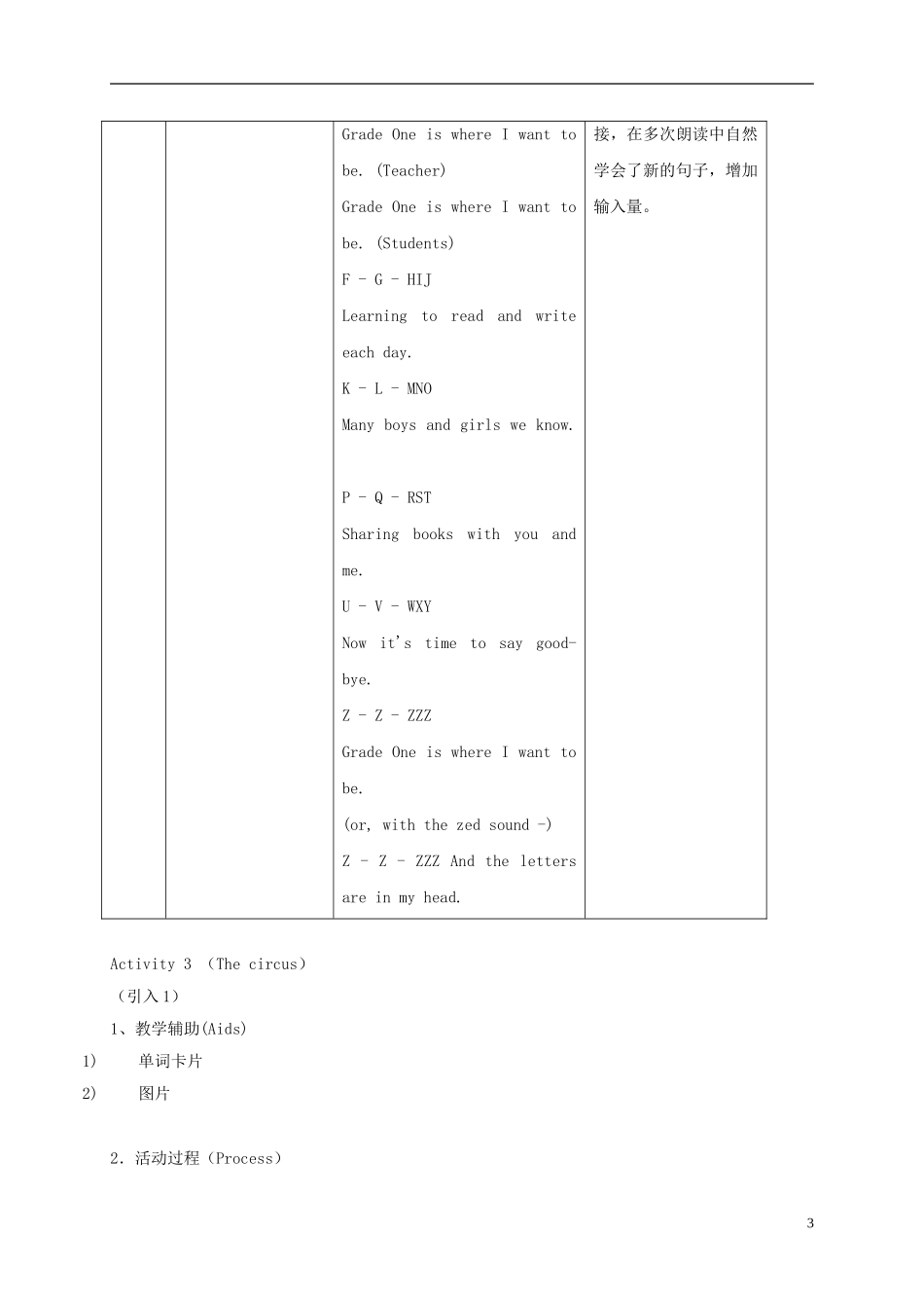 二年级英语下册 unit2 Lesson4教案 沪教牛津版_第3页
