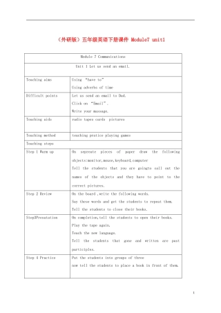 五年级英语下册 Module7 unit1(4)教案 外研版