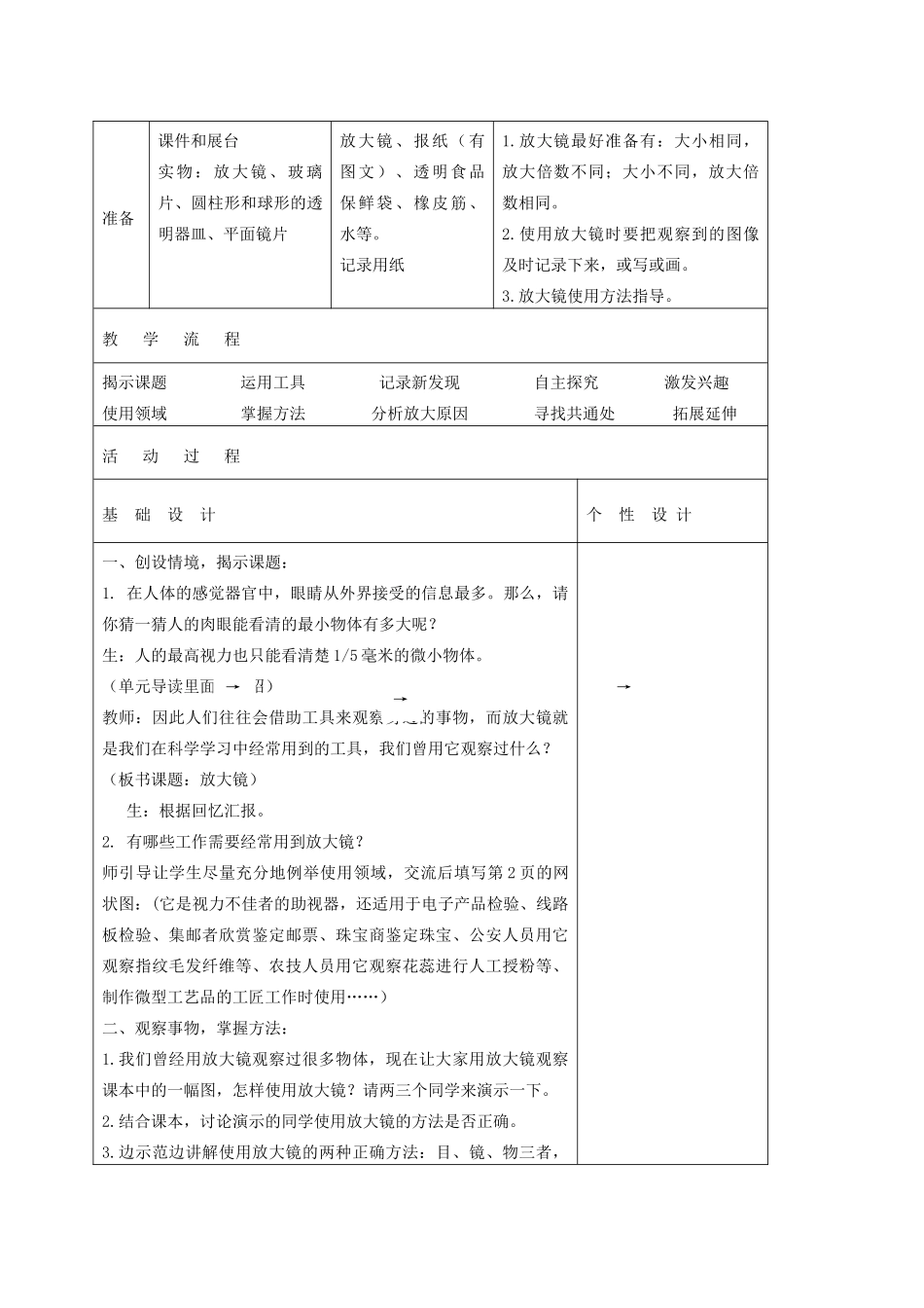 六年级科学下册 放大镜6教案 教科版_第2页