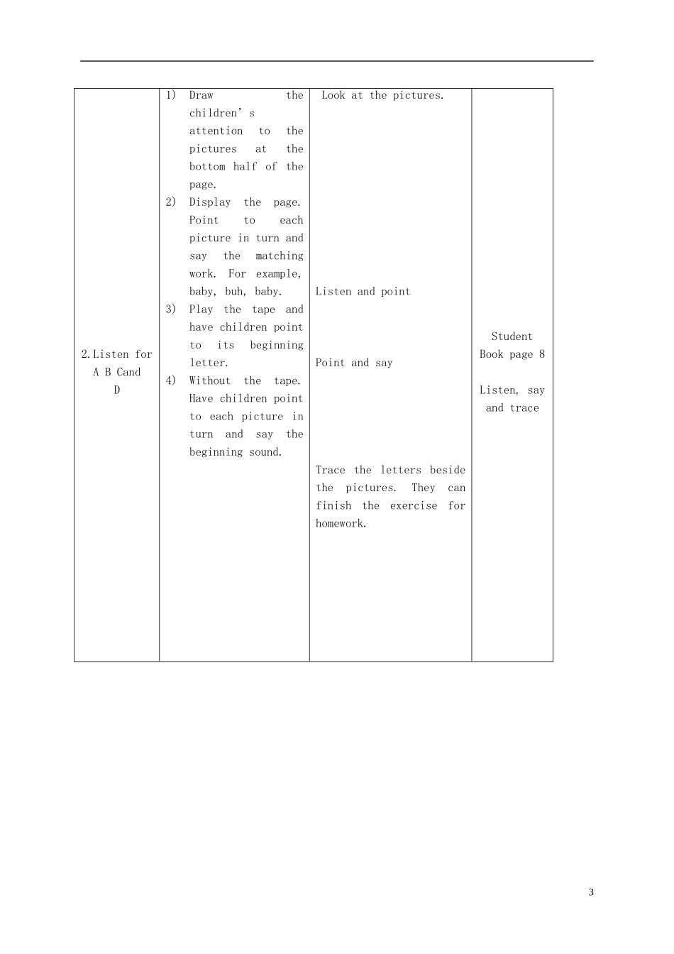 二年级英语上册 Unit1(5)教案 北师大版_第3页